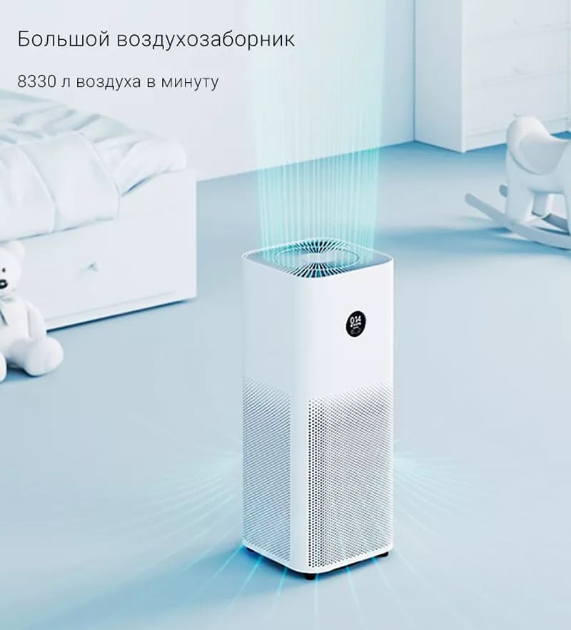 Большой воздухозаборник в очистителе воздуха Xiaomi Mi Air Purifier 4 Pro